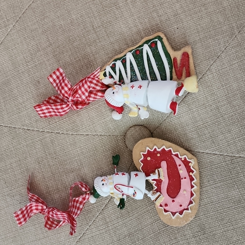 Snowman/cookie ornaments (set of 2)